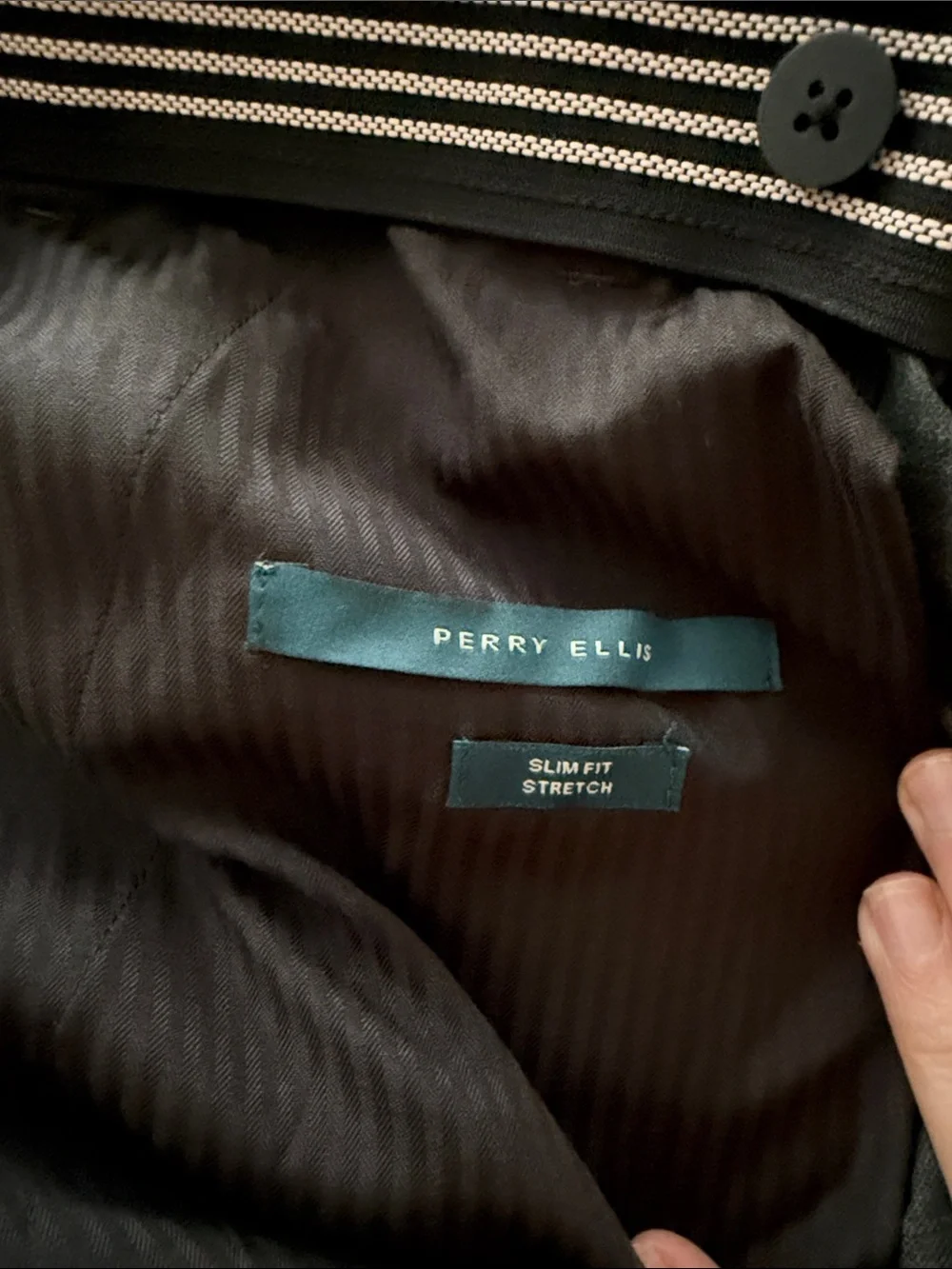 Perry Ellis Gray Plaid Dress Pants 36x30